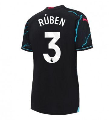 Manchester City Ruben Dias #3 Koszulka Trzecich Kobiety 2023-24 Krótki Rękaw
